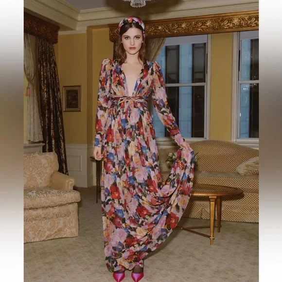 chinese dress ladies The Carmella Dress in Chocolate Peony Print 0 / Chocolate Peony Print